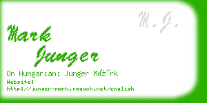 mark junger business card